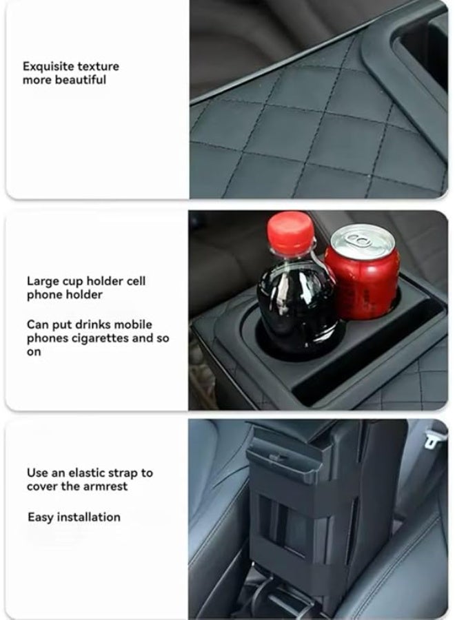 UShop U-Shop Car Armrest Cushion ✔ - Thick padding with compartments for cups and tissues, multi-color storage organizer, ideal for the car center console and driver comfort - Image 4