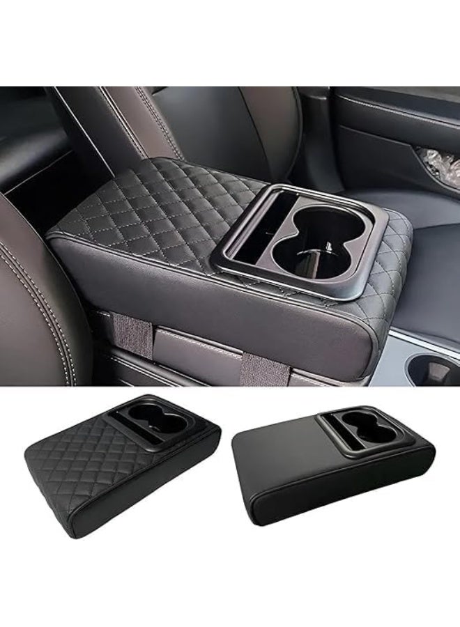 UShop U-Shop Car Armrest Cushion ✔ - Thick padding with compartments for cups and tissues, multi-color storage organizer, ideal for the car center console and driver comfort - Image 2