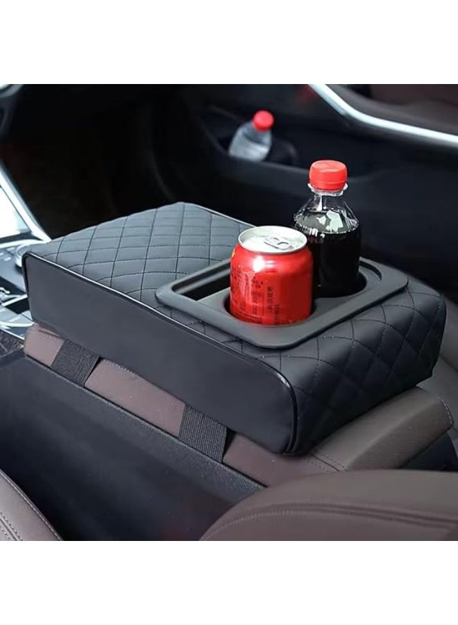 UShop U-Shop Car Armrest Cushion ✔ - Thick padding with compartments for cups and tissues, multi-color storage organizer, ideal for the car center console and driver comfort - Image 3