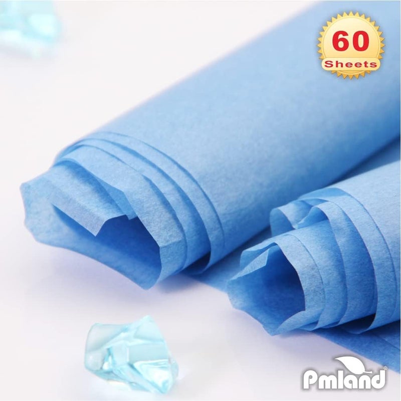 PMLAND ورق تغليف هدايا عالي الجودة - أزرق سماوي - حجم كبير 26 بوصة × 20 بوصة 60 ورقة لحقائب الهدايا والحرف والمناسبات والأعياد وأعياد الميلاد وحفلات الزفاف وحفلات استقبال المواليد - Image 5