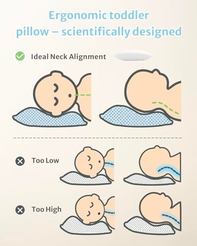 Babebay Toddler Pillow,13X18 Soft Toddler Pillows for Sleeping, Machine Washable Kids Pillow with Cotton Pillowcase, Perfect for Travel (White) - Image 4