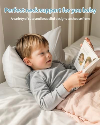 Babebay Toddler Pillow,13X18 Soft Toddler Pillows for Sleeping, Machine Washable Kids Pillow with Cotton Pillowcase, Perfect for Travel (White) - Image 5