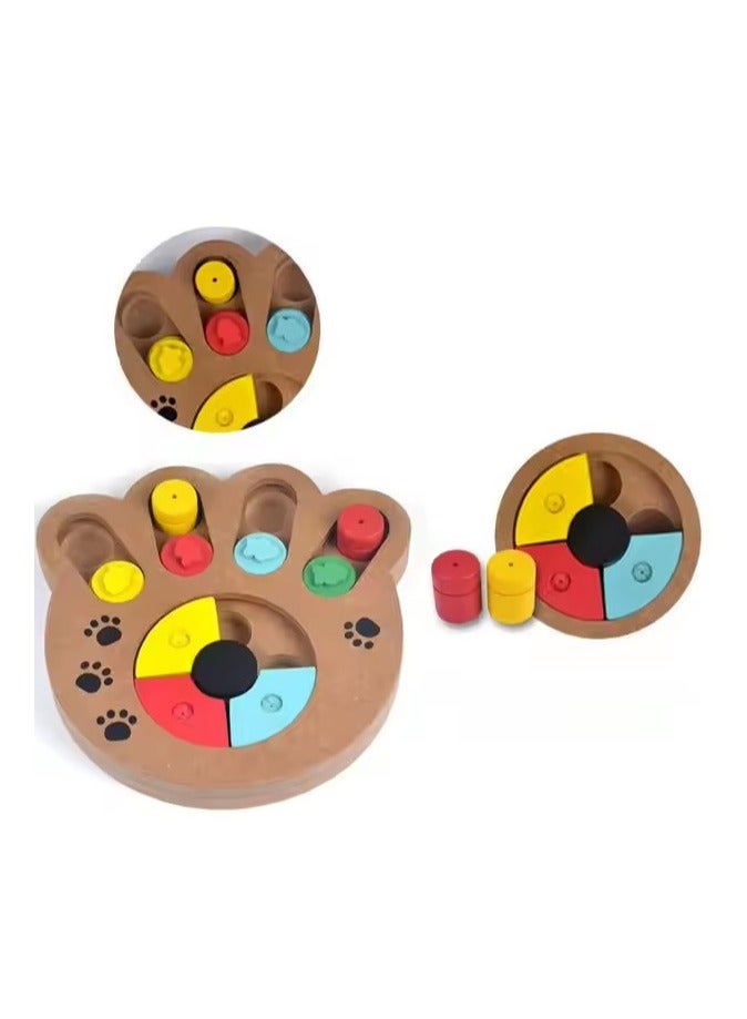 إسكدنيا Pet dog educational toys, paw print shape, wooden multifunctional play feeding, pet cat toys, play feeding multifunctional pet toys, pet slow feeder, can be used to relieve emotions, slow down eatin - Image 2