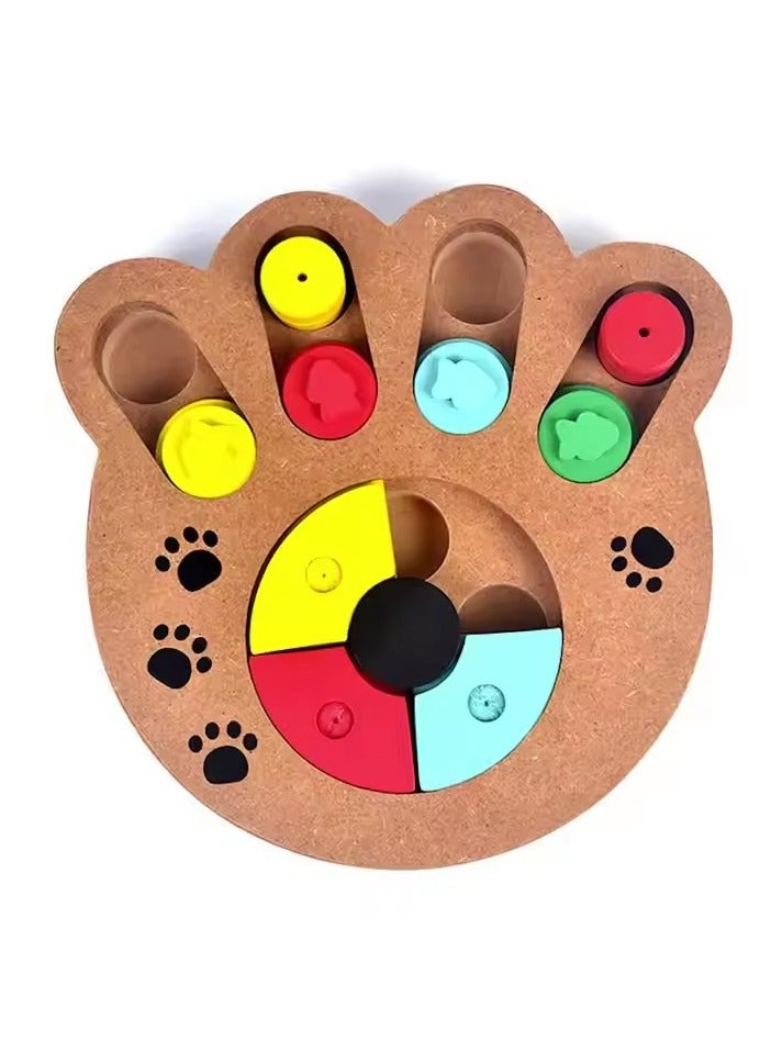 إسكدنيا Pet dog educational toys, paw print shape, wooden multifunctional play feeding, pet cat toys, play feeding multifunctional pet toys, pet slow feeder, can be used to relieve emotions, slow down eatin - Image 1