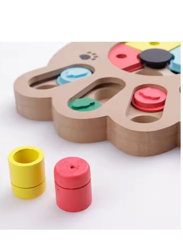 إسكدنيا Pet dog educational toys, paw print shape, wooden multifunctional play feeding, pet cat toys, play feeding multifunctional pet toys, pet slow feeder, can be used to relieve emotions, slow down eatin - Image 5