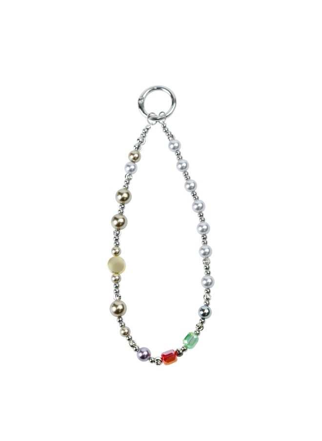 NIBEMINENT Super Cute Beaded Phone Charm – Trendy Phone Chain Wrist Strap, Shining Beads Chain Lanyard for Cell Phone 