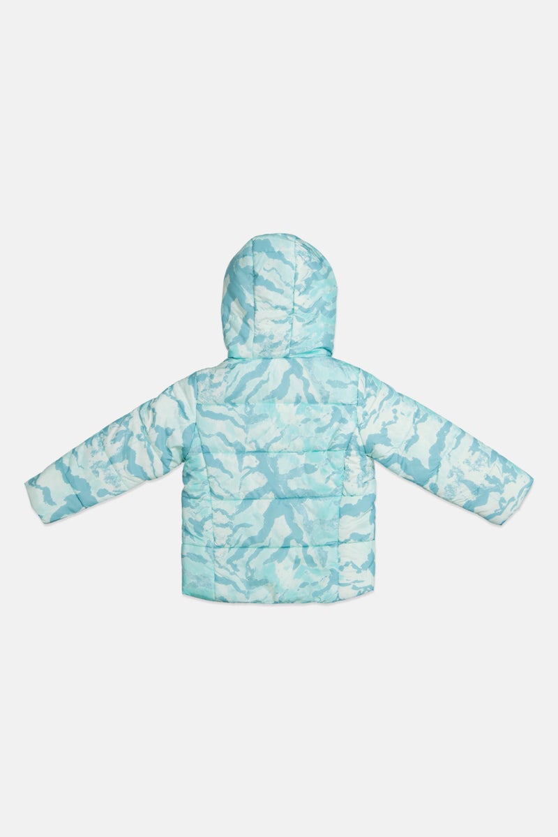 Kensie Girl Toddlers Girl Camouflage Puffer Jacket, Mint Green  - Image 2