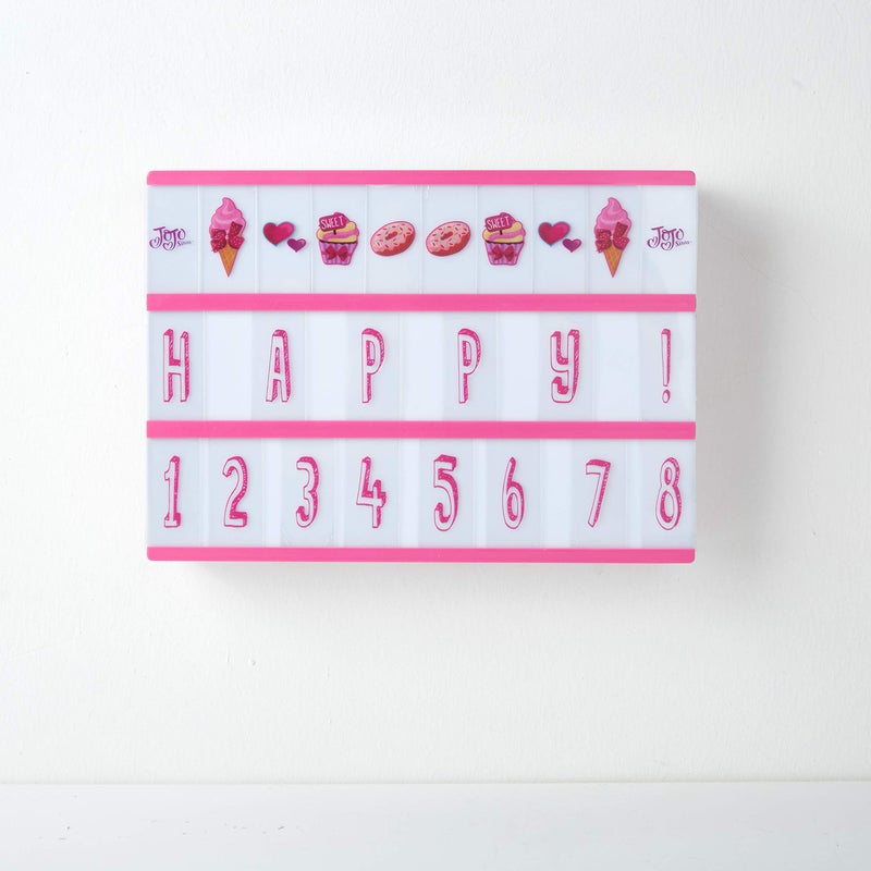 JoJo Siwa Bows and Sweets Decorative LED Cinema Lightbox Message Board 129 L x 9 H x 2 W Pink