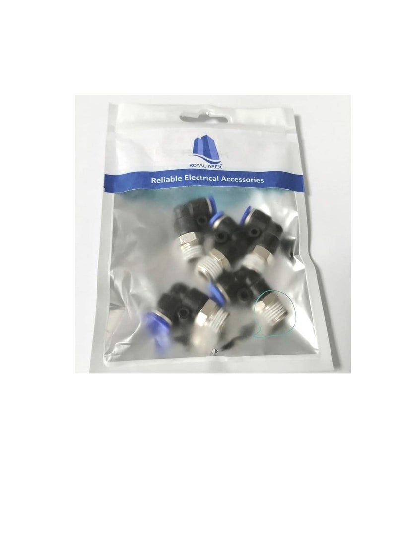 PU Pipe  Fittings Polyurethane  Pneumatic Pipe Push in to Connect Fittings Male Elbow Pack of 5 6mmx1/8 - Image 1