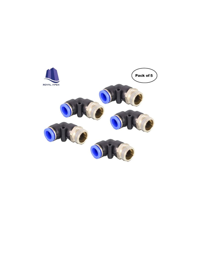 PU Pipe  Fittings Polyurethane  Pneumatic Pipe Push in to Connect Fittings Male Elbow Pack of 5 6mmx1/8 - Image 2