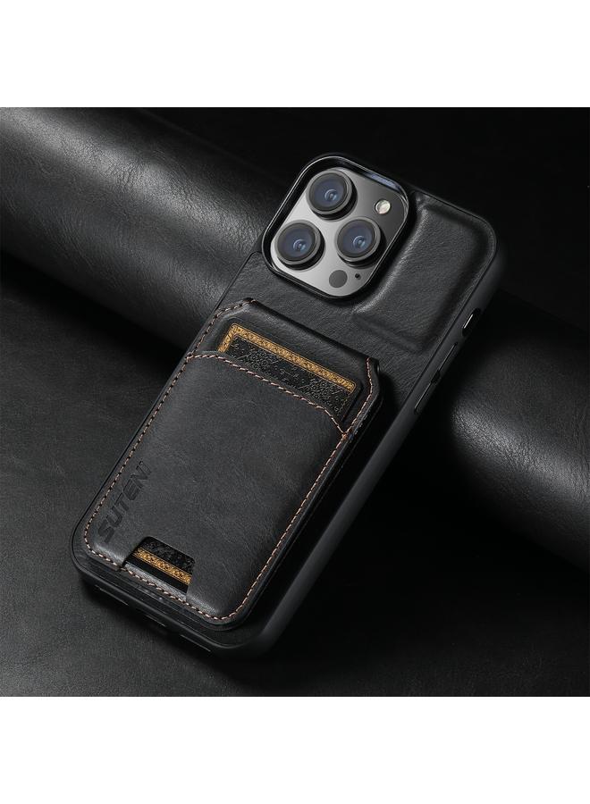 Suteni Case For iPhone 15 Pro Max H02 Leather Wallet Stand Back Phone Case - Image 2