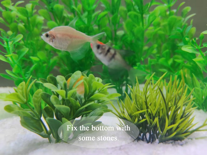AQUANEAT Artificial Fish Tank Plants, Plastic Aquarium Decorations, Green Accessories, 10pcs - Image 5