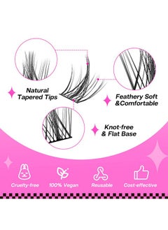 Calailis CALAILIS Individual Lashes, DIY Eyelash Extensions, Super Thin Glue-based Band, Natural Look Reusable,11/13/13/15mm, Lasting for 48 Hours Individual DIY Eyelashes(LR01)  - Image 5