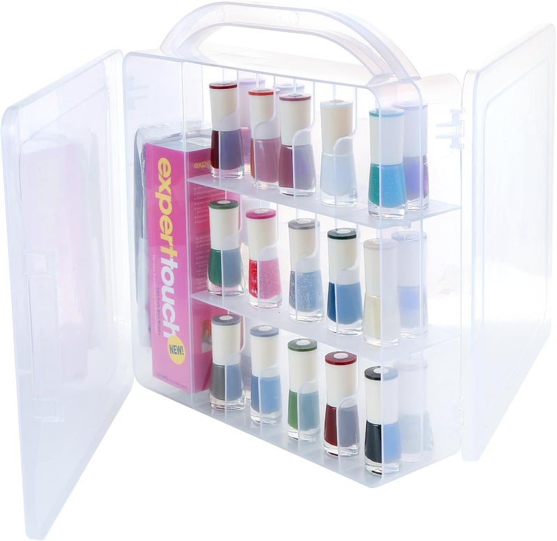 EVERMARKET EVERMARK Plastic Clear Nail Polish Holder Organizer with Lid and Handle (30 Bottles) Market need oriented construction - Image 3