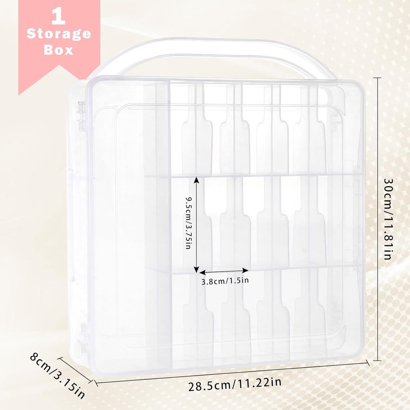 EVERMARKET EVERMARK Plastic Clear Nail Polish Holder Organizer with Lid and Handle (30 Bottles) Market need oriented construction - Image 2