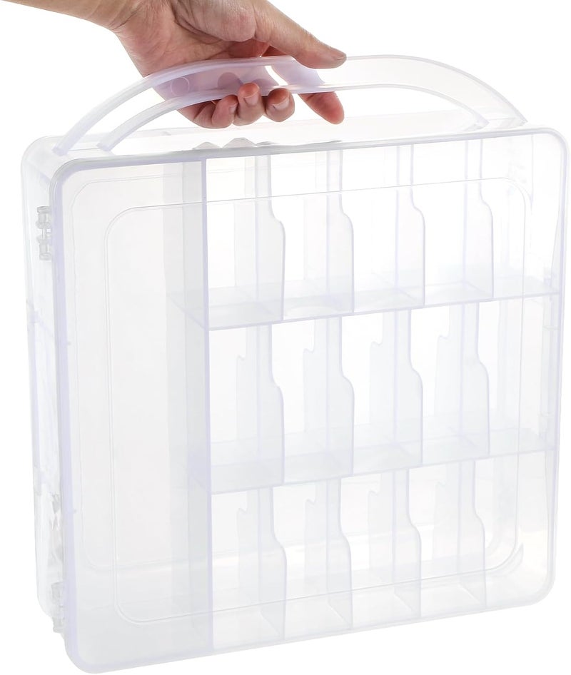 EVERMARKET EVERMARK Plastic Clear Nail Polish Holder Organizer with Lid and Handle (30 Bottles) Market need oriented construction - Image 5