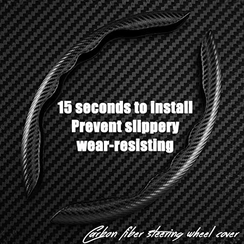 AutoBizarre Car Anti Skid Non Slip Black Carbon Fiber Decoration Steering Wheel Grip Covers Universal for All Cars - Set of 2 pcs - Image 5