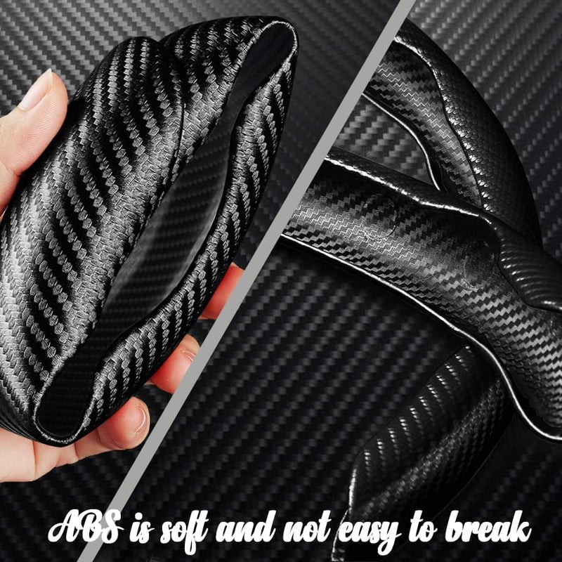 AutoBizarre Car Anti Skid Non Slip Black Carbon Fiber Decoration Steering Wheel Grip Covers Universal for All Cars - Set of 2 pcs - Image 4