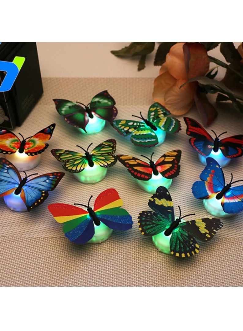 LINGWEI Butterfly Wall Sticker with LED Light Household Creative 3D Double Layer Stereo Wall Sticker Bedroom Window Arbitrary Stickers 3d Art For Wall(5pcs)  - Image 2