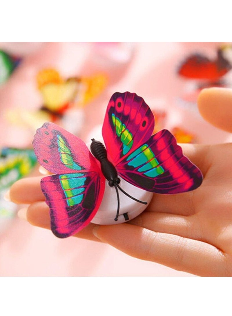 LINGWEI Butterfly Wall Sticker with LED Light Household Creative 3D Double Layer Stereo Wall Sticker Bedroom Window Arbitrary Stickers 3d Art For Wall(5pcs)  - Image 3