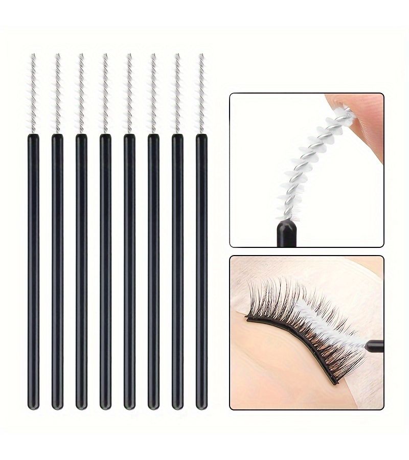 Black And Blue Mini Disposable Mascara Wands 50pcs Micro Eyelash Brush Spoolies - Image 3