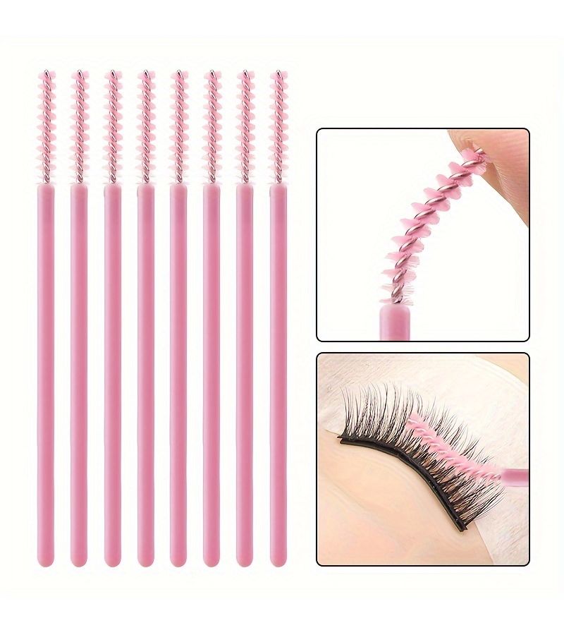 Black And Blue Mini Disposable Mascara Wands 50pcs Micro Eyelash Brush Spoolies - Image 2
