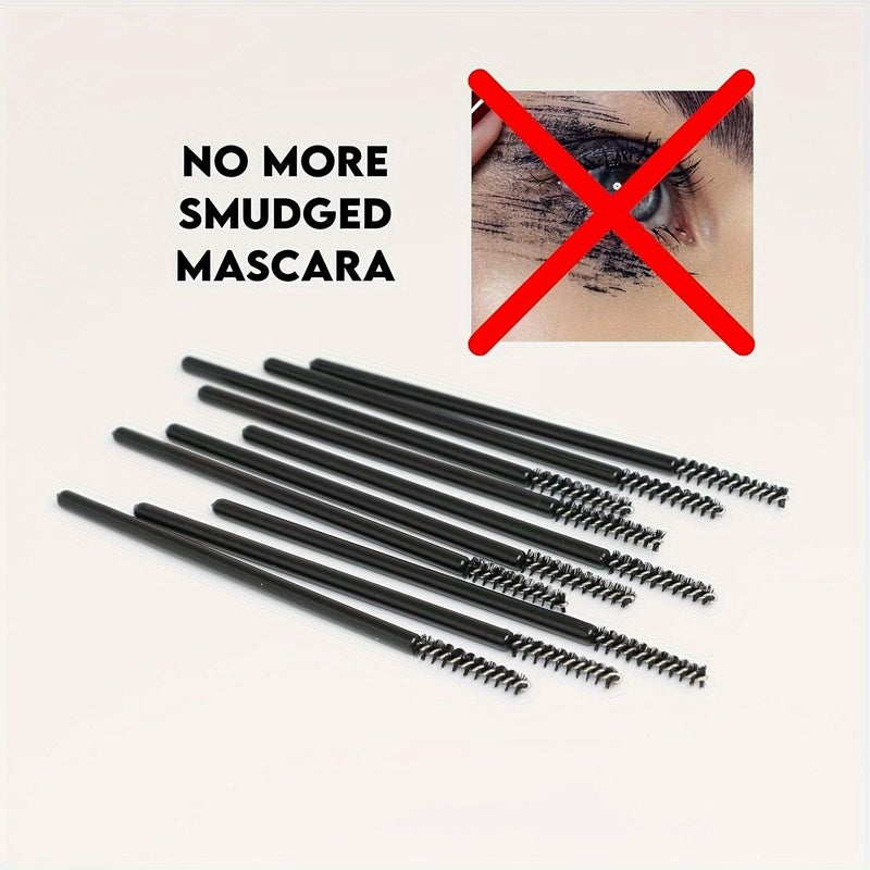 Black And Blue Mini Disposable Mascara Wands 50pcs Micro Eyelash Brush Spoolies - Image 5