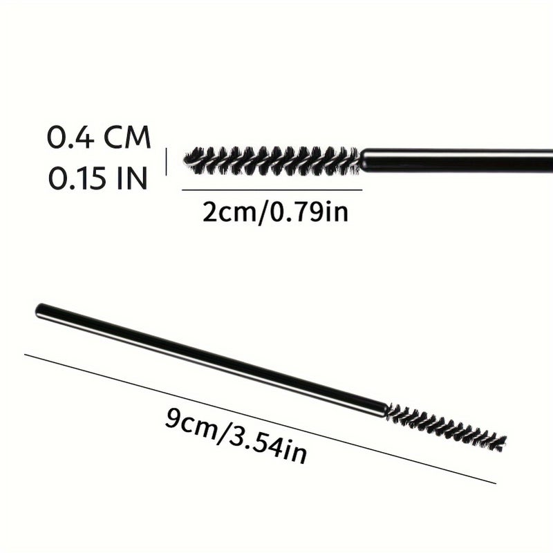 Black And Blue Mini Disposable Mascara Wands 50pcs Micro Eyelash Brush Spoolies - Image 4