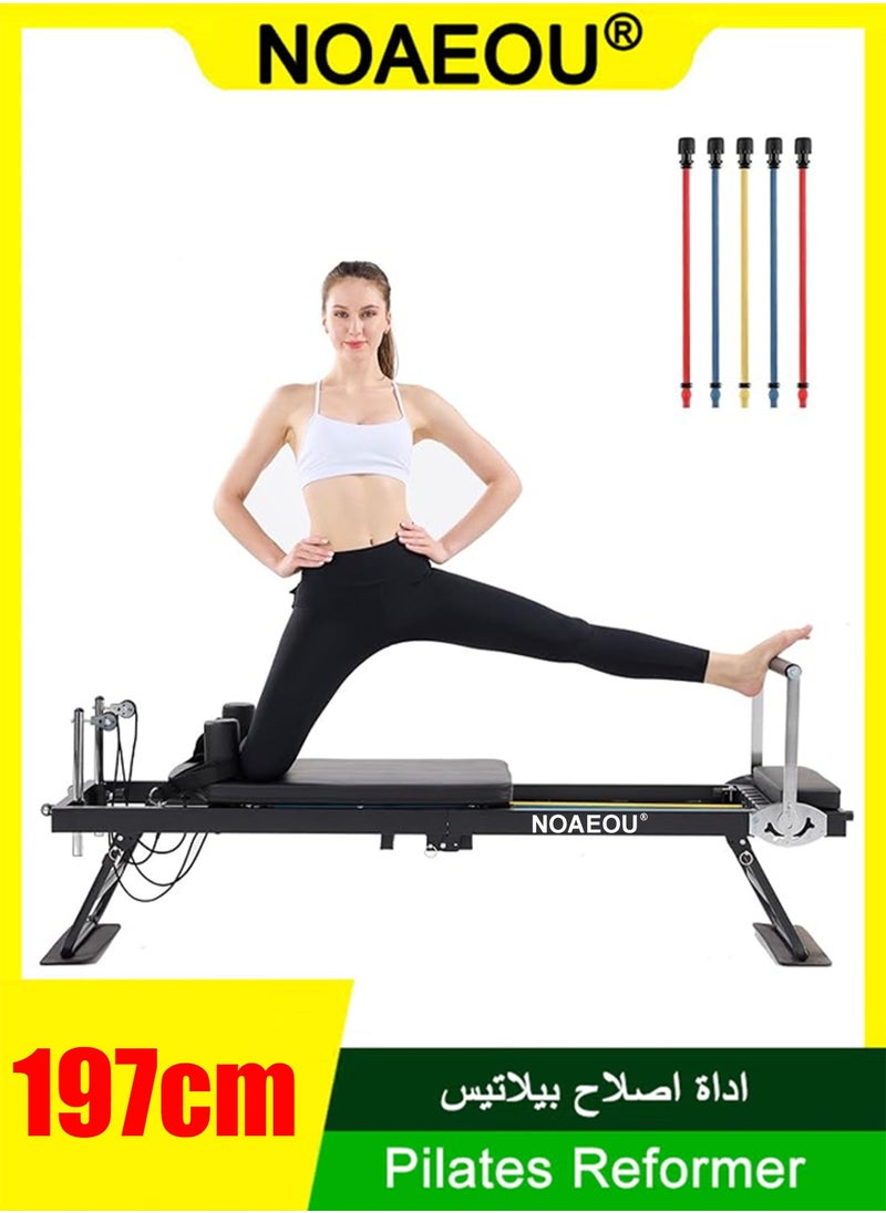 NOAEOU - NOAEOU Foldable Pilates Reformer, Pilates Machine & Equipment for Home Use, Suitable for Beginners and Intermediate Users(black) - Image 1