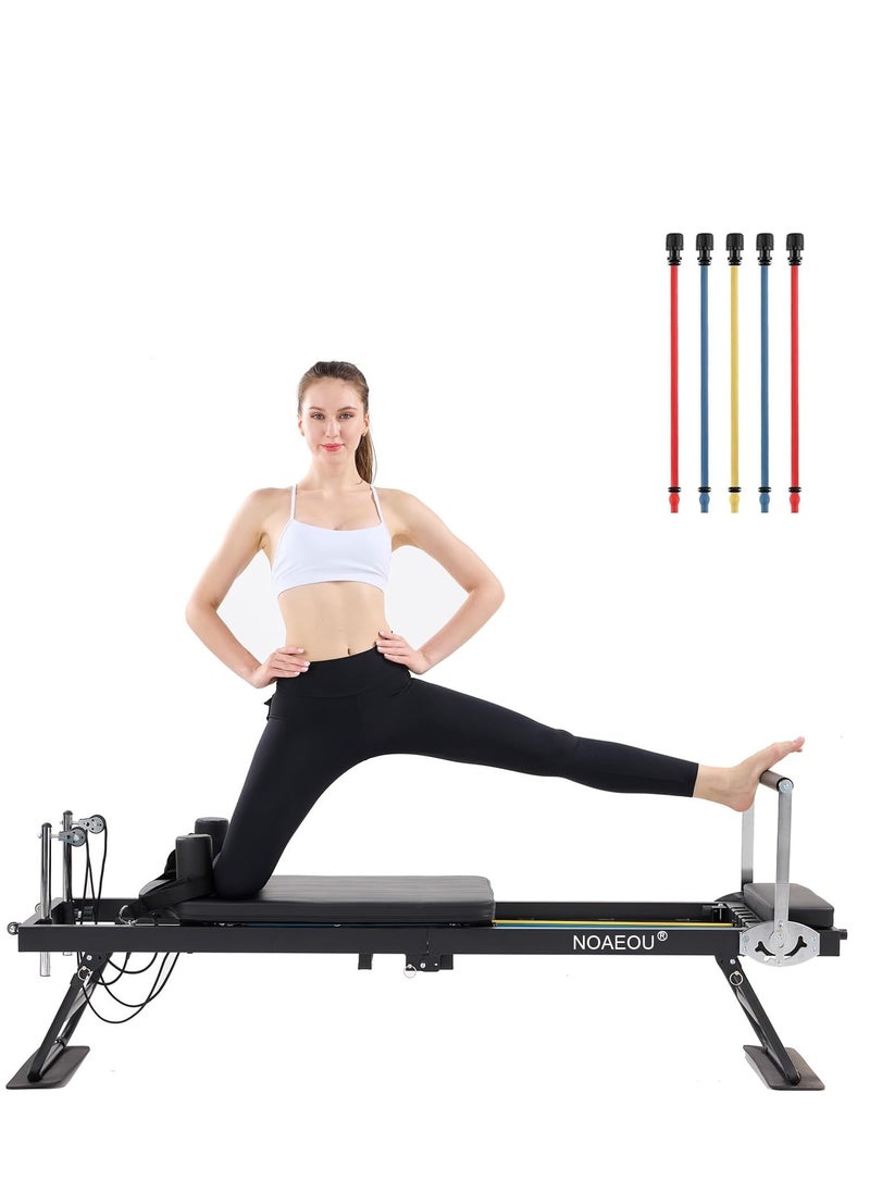 NOAEOU - NOAEOU Foldable Pilates Reformer, Pilates Machine & Equipment for Home Use, Suitable for Beginners and Intermediate Users(black) - Image 1
