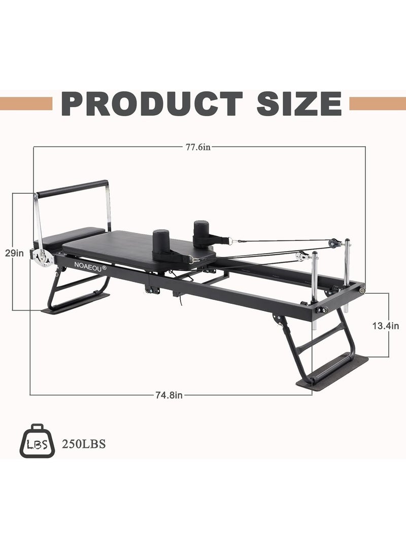 NOAEOU - NOAEOU Foldable Pilates Reformer, Pilates Machine & Equipment for Home Use, Suitable for Beginners and Intermediate Users(black) - Image 1