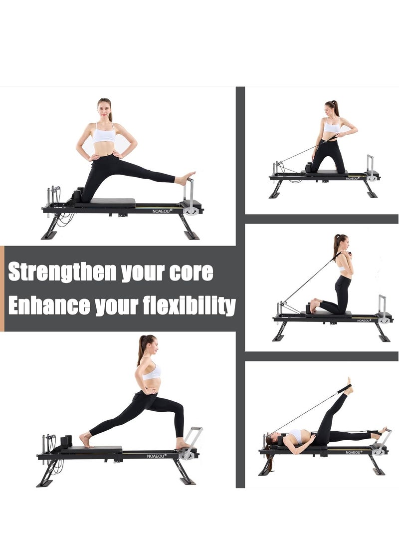 NOAEOU - NOAEOU Foldable Pilates Reformer, Pilates Machine & Equipment for Home Use, Suitable for Beginners and Intermediate Users(black) - Image 1