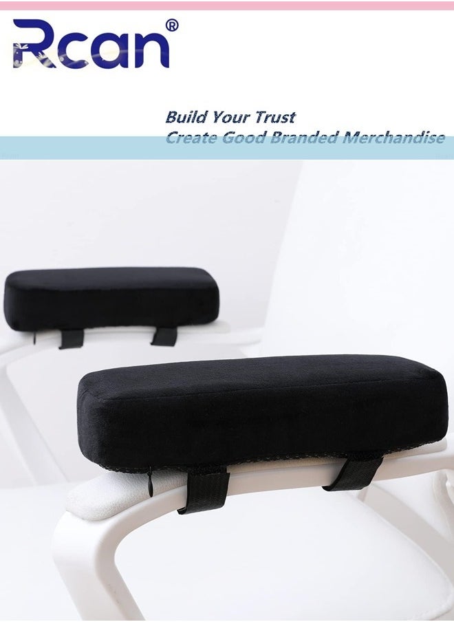 Rcan Extra Thick Chair Armrest Cushions Elbow Pillow Pressure Relief Office Chair Gaming Chair Armrest with Memory Foam Armrest Pads 2 Piece Set of Chair  - Image 1