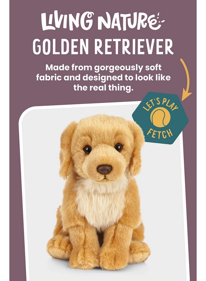 Keycraft Living Nature Golden Retriever Stuffed Animal | Fluffy Dog Animal | Soft Toy for Kids | 8 inches - Image 2