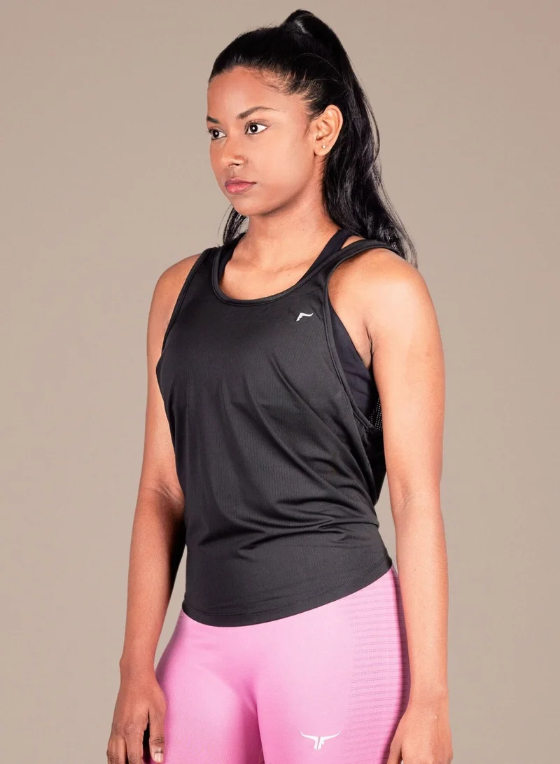 THUGFIT BreezyBack Tie back Tank Top-Black