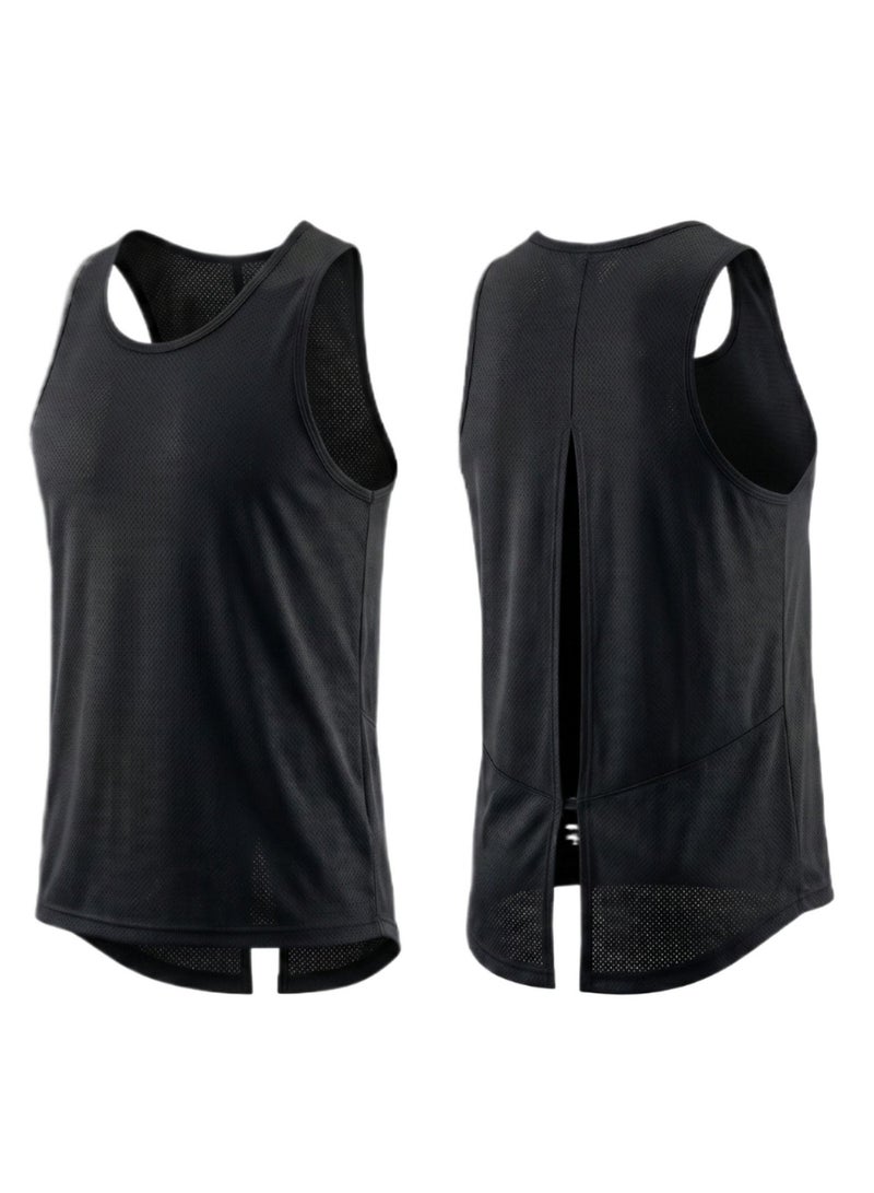 THUGFIT BreezyBack Tie back Tank Top-Black - Image 3