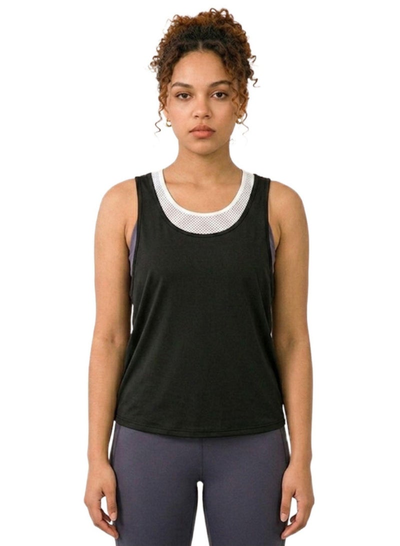 THUGFIT BreezyBack Tie back Tank Top-Black - Image 2