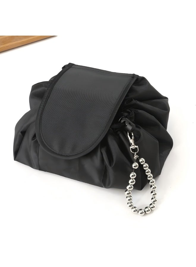 Drawstring Makeup Organizer Cosmetic Bag for Women with chain Portable Waterproof Make Up Bags Brush Toiletries Accessories - Image 1