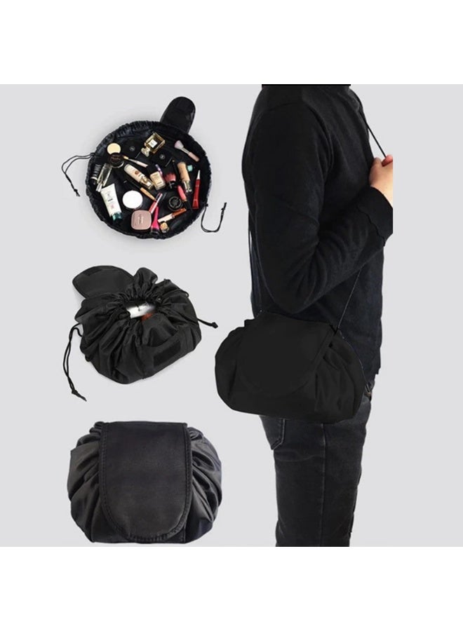 Drawstring Makeup Organizer Cosmetic Bag for Women with chain Portable Waterproof Make Up Bags Brush Toiletries Accessories - Image 2