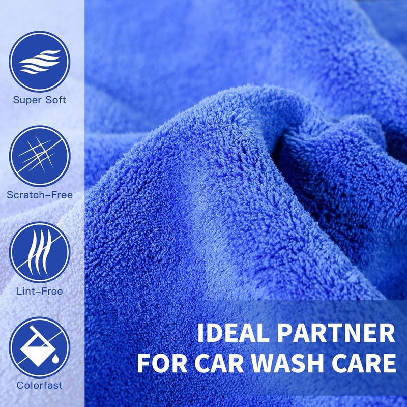 Faireach 2 PCS Car Microfibre Cleaning Cloths - 50x80cm, 1000GSM Highly Absorbent Towel - Image 4