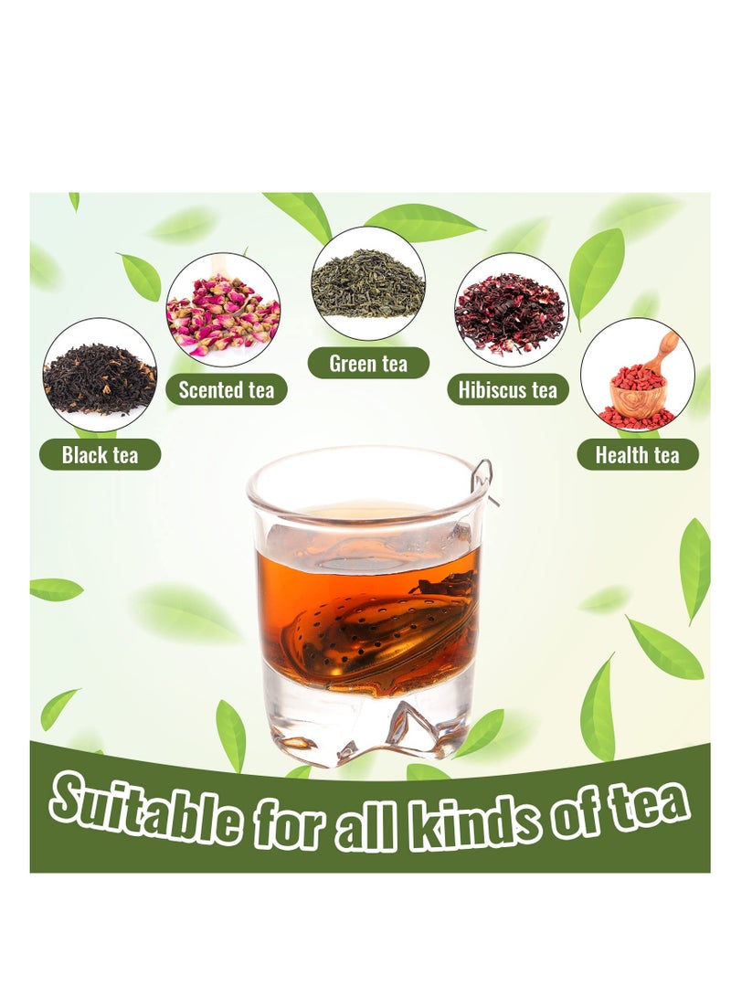 20 Pcs Tea Strainer, Stainless Steel Tea Ball Infuser, Loose Leaf Tea Steeper Tea Interval Diffuser, Heart Shape Mesh Tea Filters with Extended Chain Hook for Seasonings Cup Bottle (Silver) - Image 3