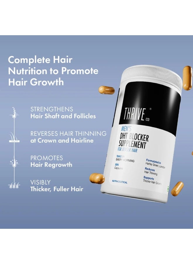 ThriveCo Hair Growth Serum 50ml + Men's DHT Blocker Supplement 30 Capsules | Hair Fall & Thinning Support | DHT Control Formula - Image 3
