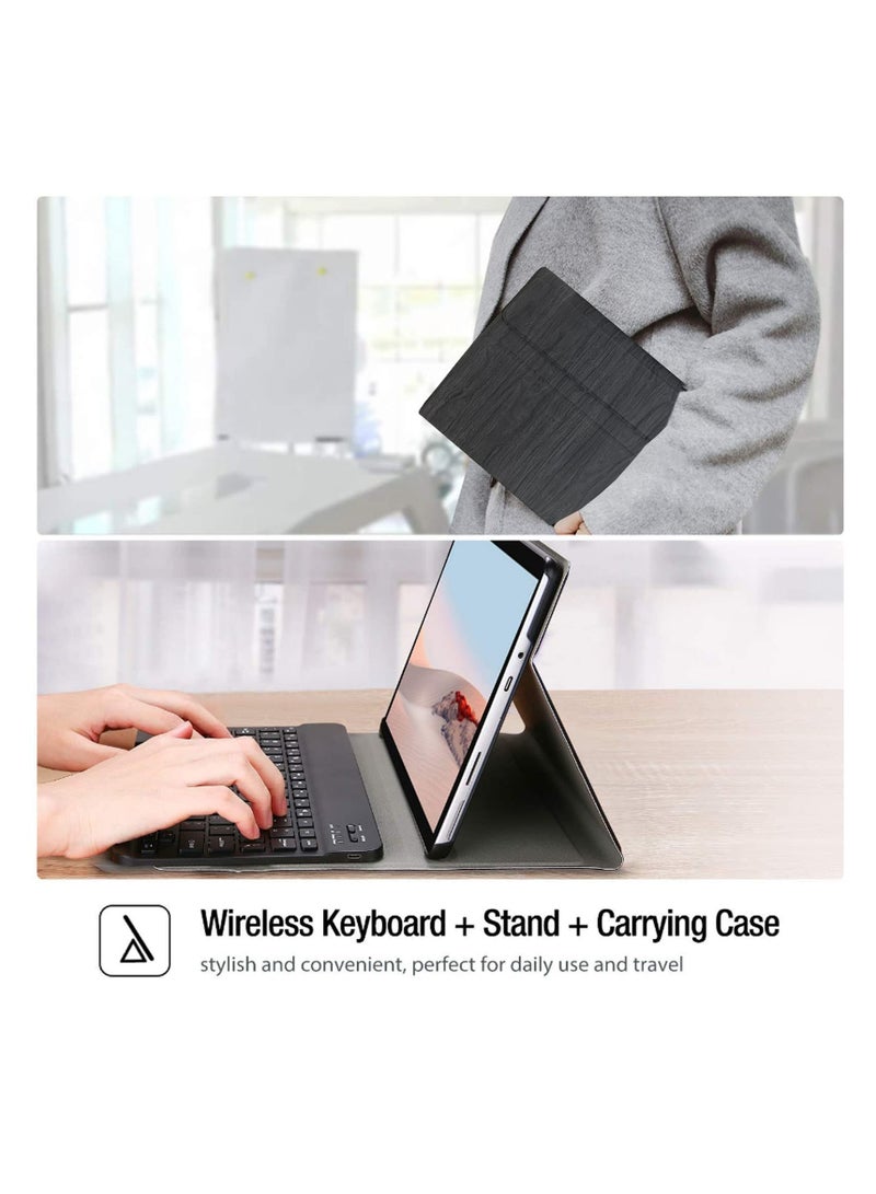 Arabic and English Keyboard Cover for Microsoft Surface Go 4 2023 / Surface Go 3 2021 / Surface Go 2 2020 / Surface Go 2018, with Magnetically Detachable Wireless Keyboard (Black)