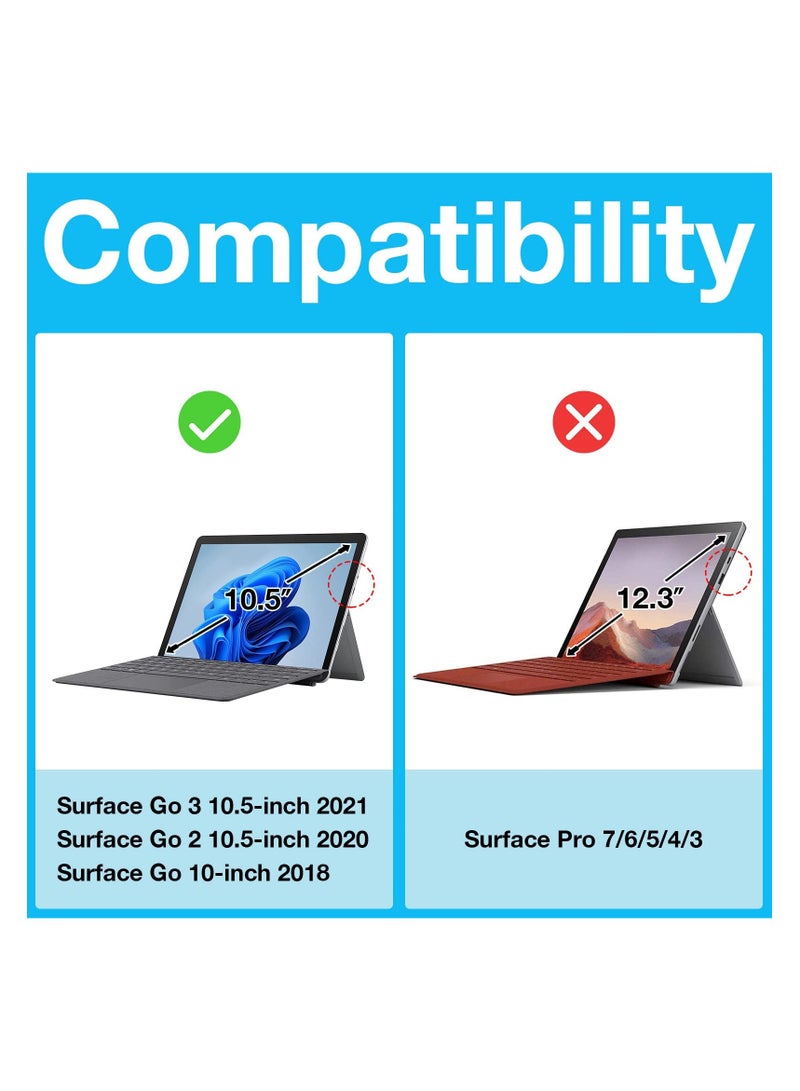Arabic and English Keyboard Cover for Microsoft Surface Go 4 2023 / Surface Go 3 2021 / Surface Go 2 2020 / Surface Go 2018, with Magnetically Detachable Wireless Keyboard (Black)