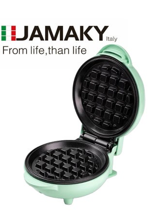 Mini Waffle Maker 1000W with Italian technology - JMK 2020 Non-stick Coating Plate Cool Touch Handle 1000W Non-Slip Feet, Round Shape/green - pzsku/ZFDBCF38733D749342FEDZ/45/_/1725103078/3ea641bd-fb3e-4540-9f90-dc30cea17326