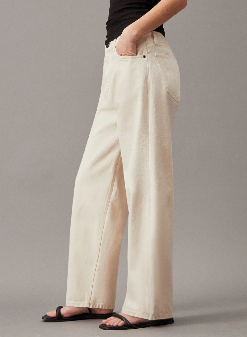 CALVIN KLEIN High Rise Barrel Leg Jeans - Image 1