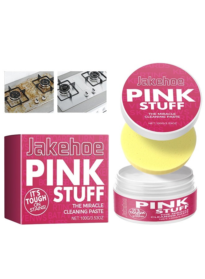 Jakehoe الاشياء الوردية - معجزة تنظيف اللصق 100g ، متعددة الوظائف المطبخ تنظيف اللصق ، يزيل الزيت والقذارة ، يزيل الزيت والقذارة من أسطح المطبخ - Image 1