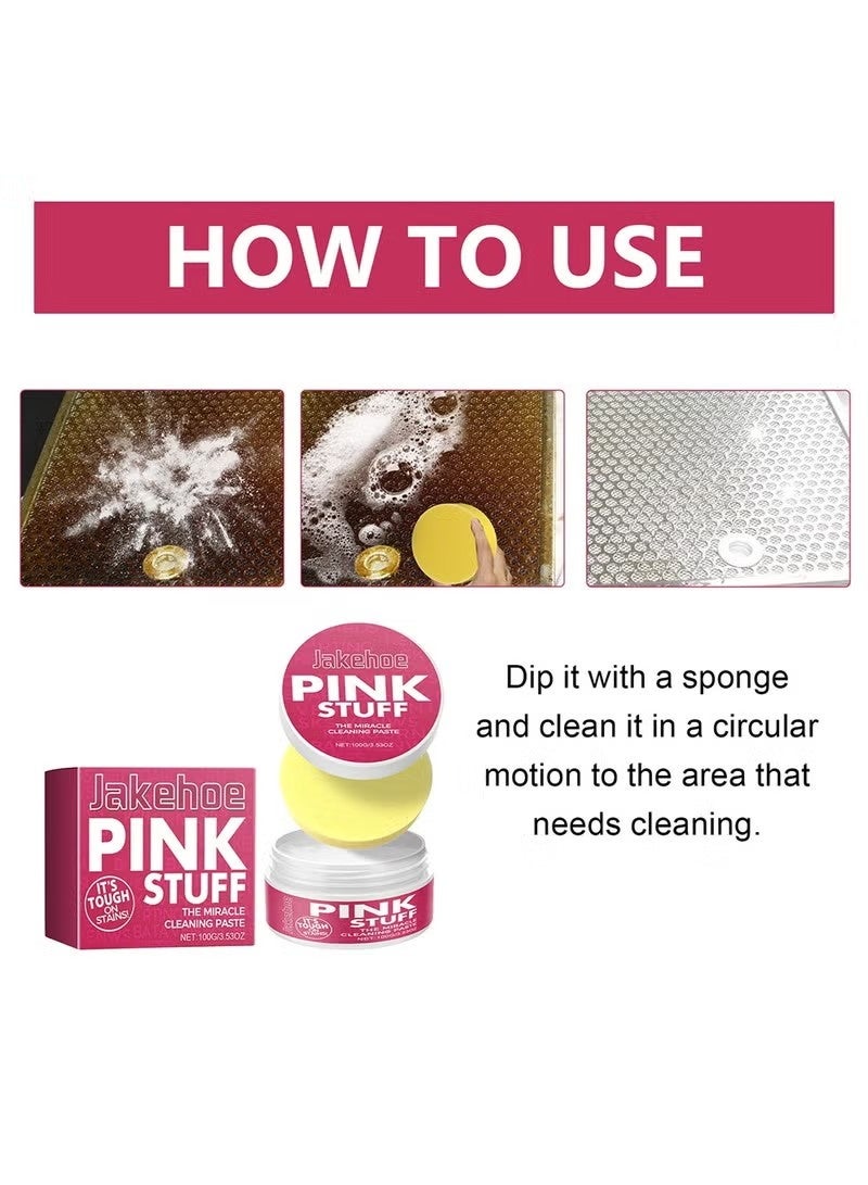 Jakehoe الاشياء الوردية - معجزة تنظيف اللصق 100g ، متعددة الوظائف المطبخ تنظيف اللصق ، يزيل الزيت والقذارة ، يزيل الزيت والقذارة من أسطح المطبخ - Image 5