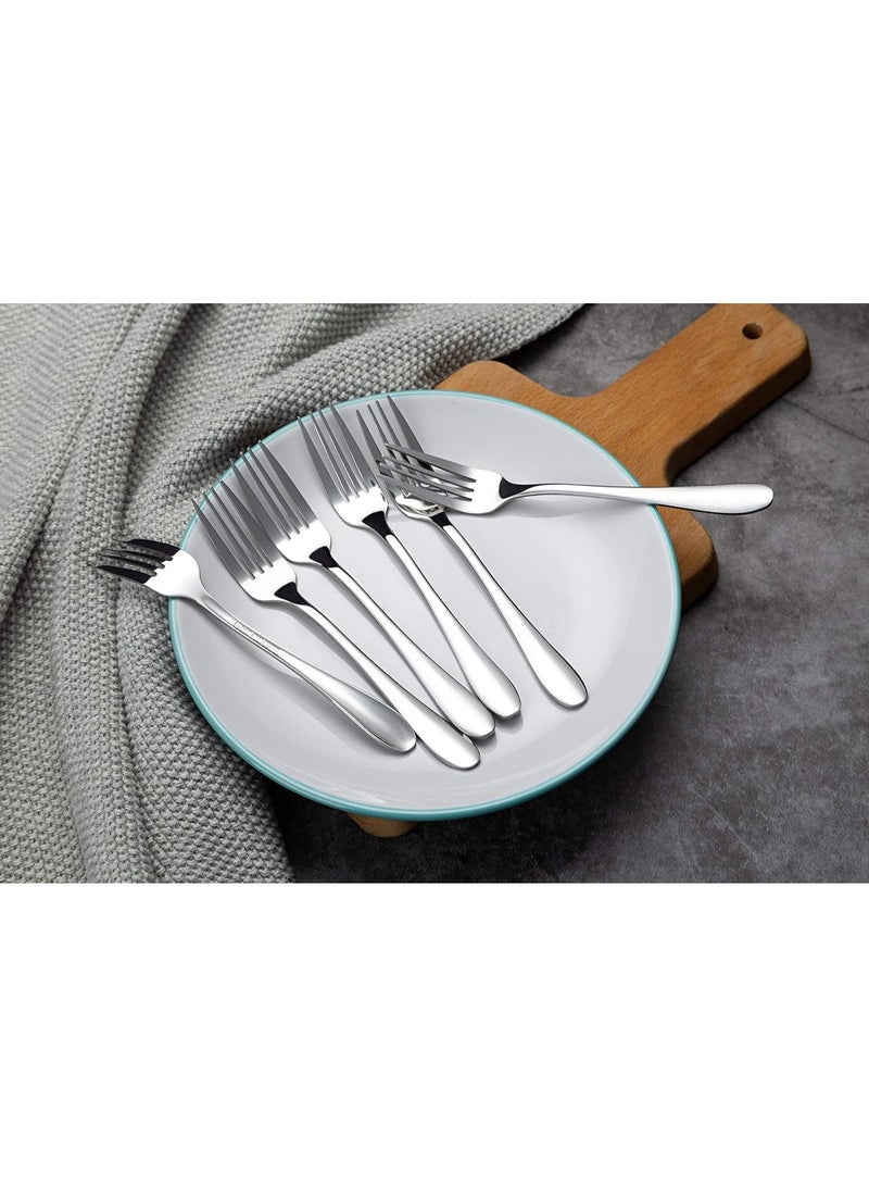 Prabha Stainless Steel Royal Dessert Fork Set of 6 Pcs (Silver), Best for Home & Kitchen, Including 6 Dessert Fork, Hard Material, Stain Proof, Easy to Use, Dishwasher Safe - Image 3