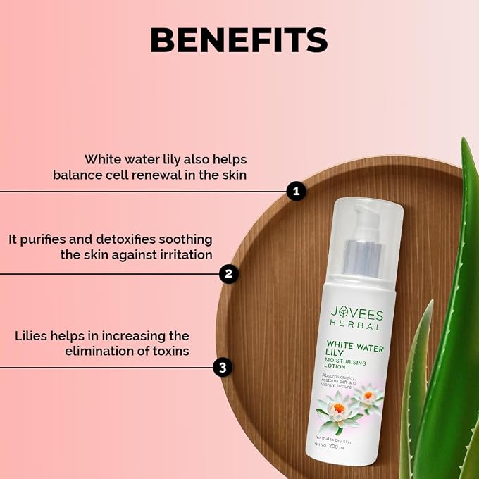 Jovees White Water Lily Moisturising Lotion, 200ml - Image 3